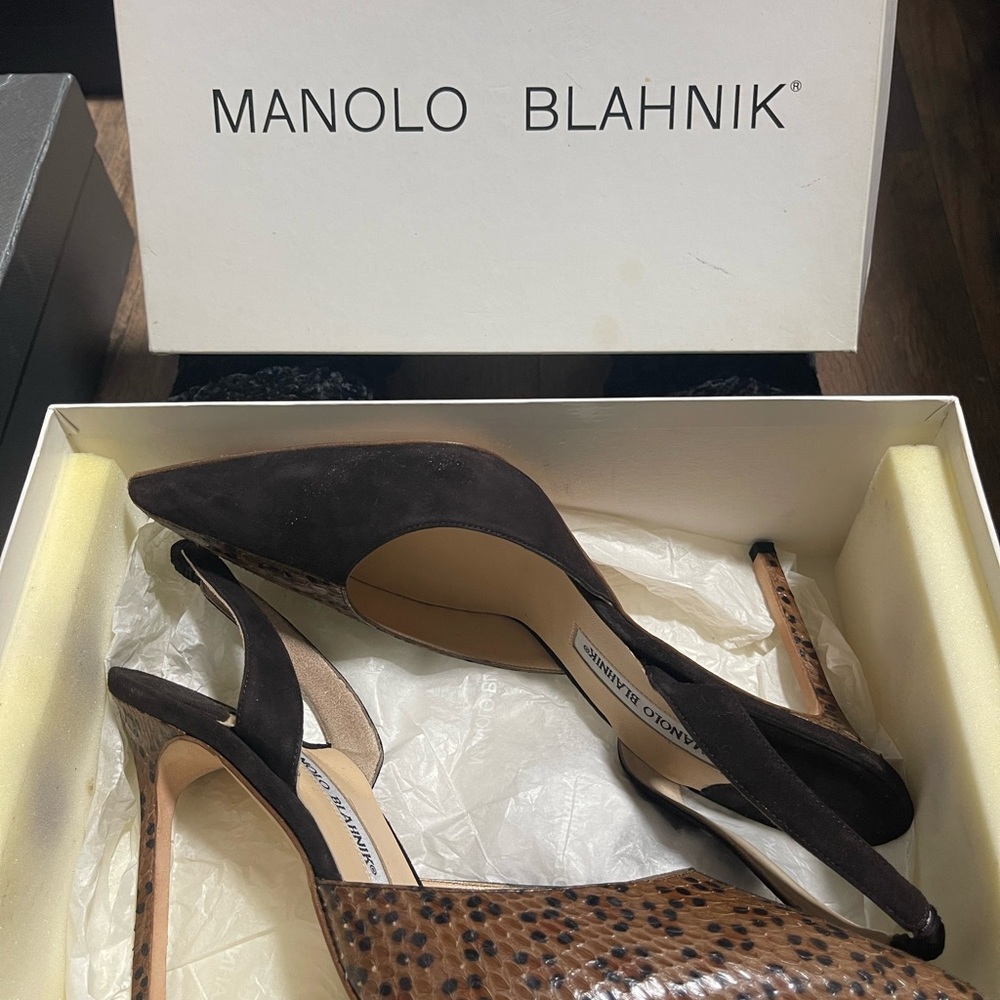 Manolo Blahnik Black and Brown Women's Shoes